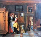 interior with woman beside a linen cupboard